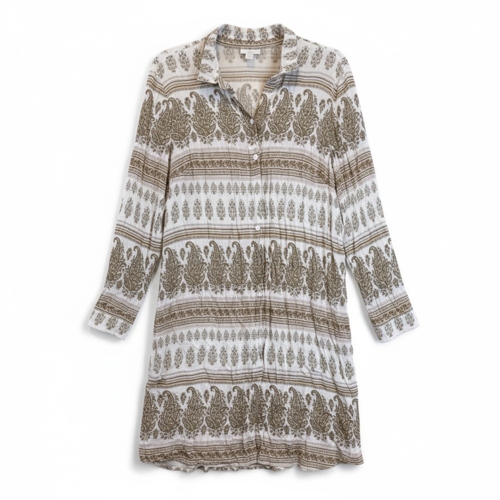 J. Jill Sand Dune Paisley‎ Print Tunic Top Size L